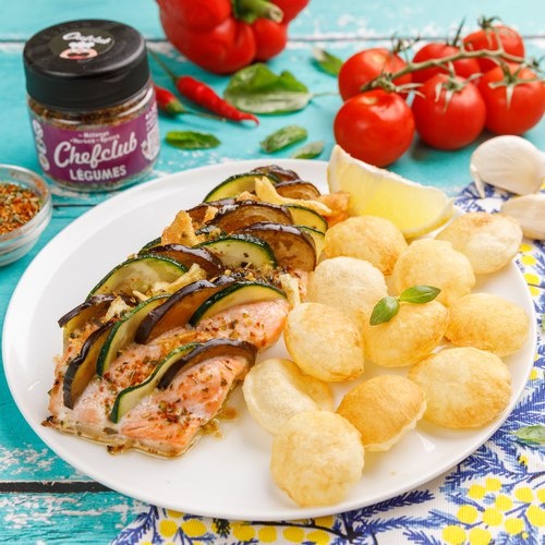 Salmón al estilo huerto