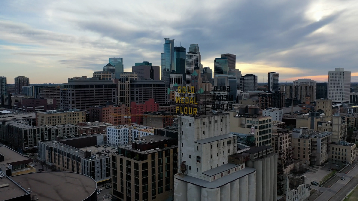 Vistas aéreas de Minneapolis, Minnesota, con drones, parte 1